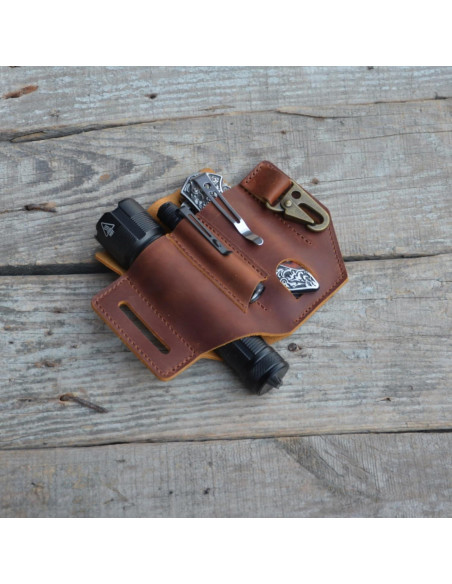 Organizador de Cinturón EDC de Cuero JJNUSA 4 Compartimentos