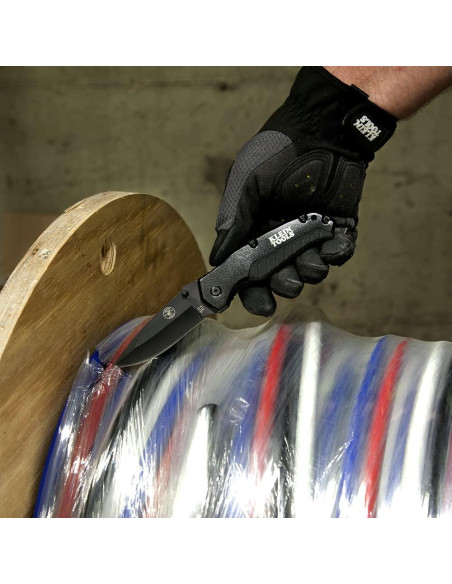 Cuchillo de bolsillo Klein Tools 44220, Negro, Hoja de acero 8.89 cm