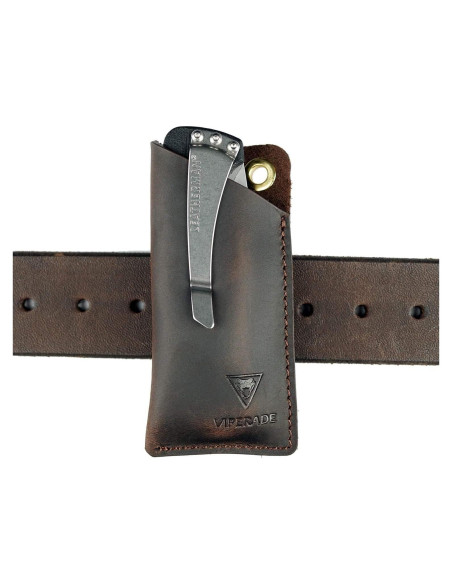 Funda de Cuero VIPERADE PJ11 para Cuchillo y Linterna