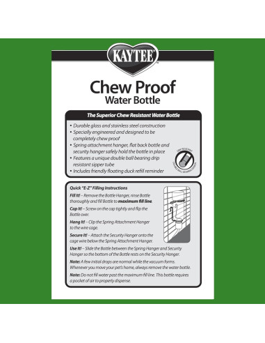 Botella de Agua Kaytee 177 ml para Hámsters y Gerbilos