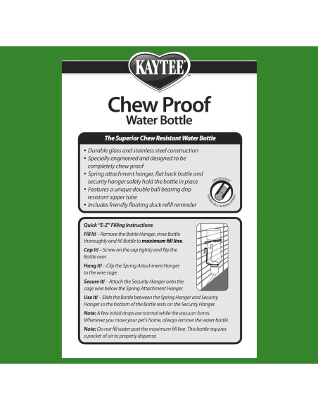 Botella de Agua Kaytee 177 ml para Hámsters y Gerbilos