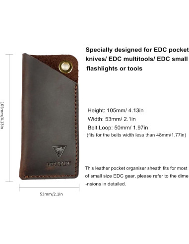 Funda de Cuero VIPERADE PJ11 para Cuchillo y Linterna