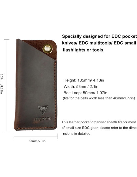 Funda de Cuero VIPERADE PJ11 para Cuchillo y Linterna