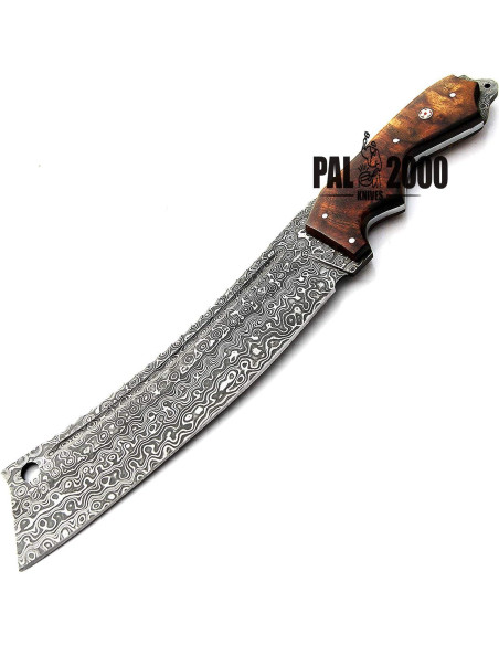 Cuchillo de Caza PAL 2000 KNIVES 38cm Acero Damasco Mango Madera