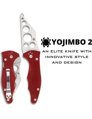 Cuchillo Entrenador Spyderco Yojimbo 2 Rojo G-10 8.26 cm