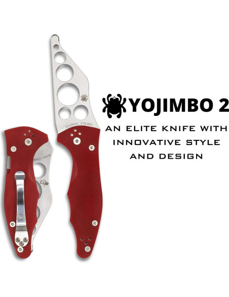 Cuchillo Entrenador Spyderco Yojimbo 2 Rojo G-10 8.26 cm