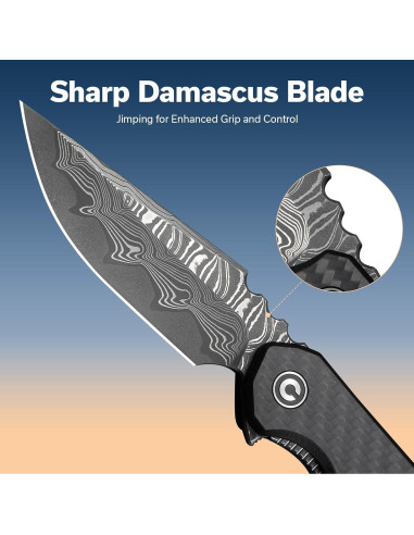 Cuchillo Plegable CIVIVI Bluetick Damasco 8.81 cm Mango G10