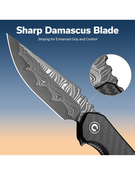 Cuchillo Plegable CIVIVI Bluetick Damasco 8.81 cm Mango G10