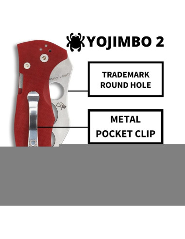Cuchillo Entrenador Spyderco Yojimbo 2 Rojo G-10 8.26 cm
