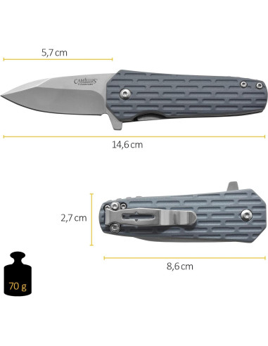 Cuchillo Plegable Camillus 19399, Hoja 5.7 cm, Azul