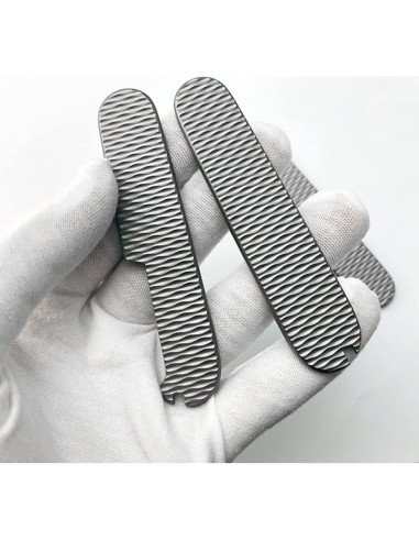 2 Escamas de Pescado G10 Titanio para Cuchillo Suizo 91mm