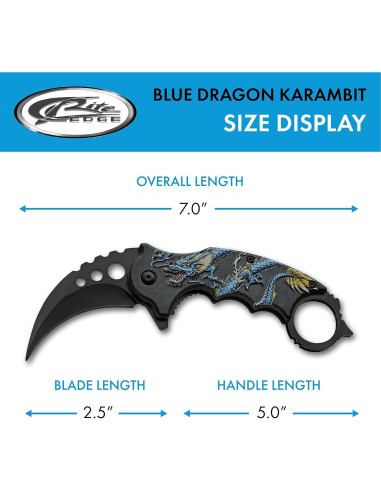 Cuchillo Karambit Plegable SZCO Supplies 17.78 cm Azul