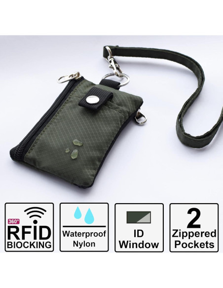 Billetera Minimalista CHENSPRX con Bloqueo RFID Verde