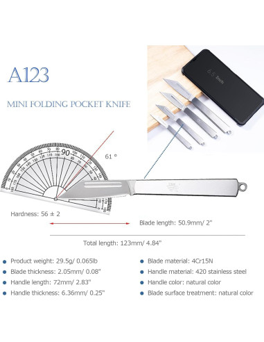 Cuchillo Utility Plegable Sanrenmu SRM-A 123mm Acero Inoxidable