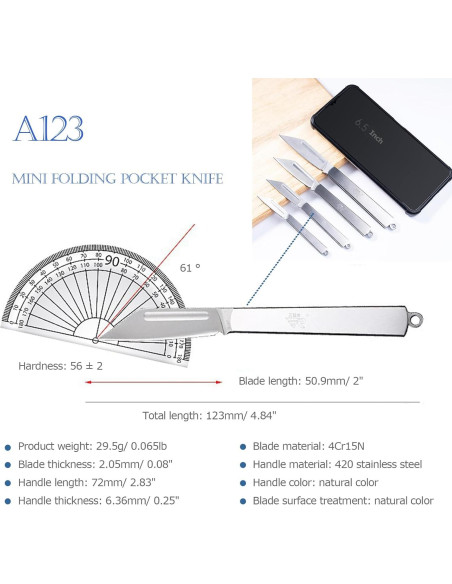 Cuchillo Utility Plegable Sanrenmu SRM-A 123mm Acero Inoxidable