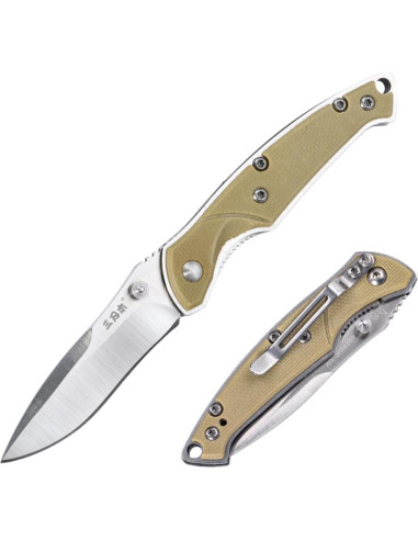 Cuchillo Plegable Sanrenmu SRM-6029LUC 53mm Hoja Amarillo