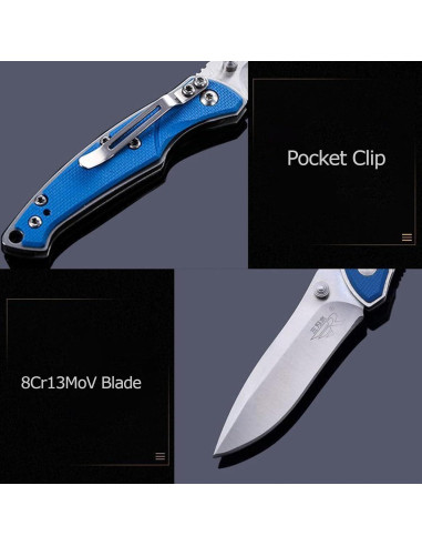 Cuchillo Plegable Sanrenmu SRM-6029LUC 53mm Hoja Amarillo