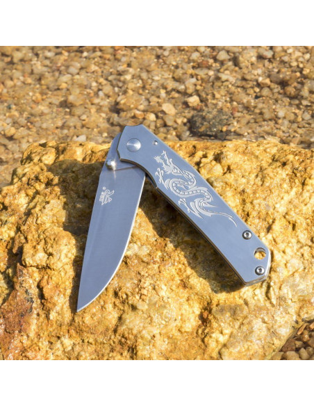 Cuchillo Plegable Sanrenmu 7129 de Acero Inoxidable 6.5cm
