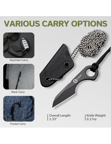 Cuchillo Fijo CIVIVI Gramis Mini EDC Acero 14C28N con Funda