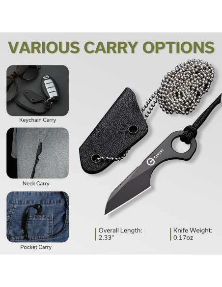 Cuchillo Fijo CIVIVI Gramis Mini EDC Acero 14C28N con Funda