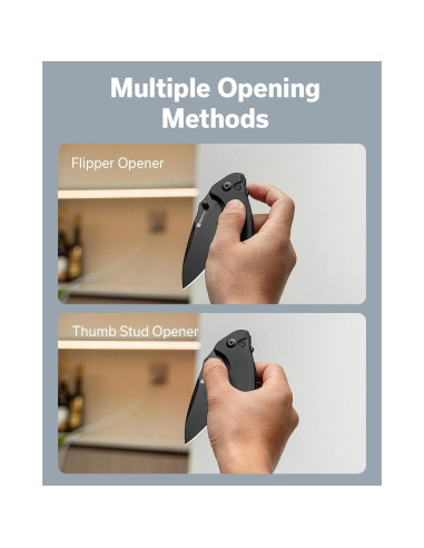 Cuchillo Plegable SENCUT Cybrix 8.8 cm Acero Inoxidable Negro