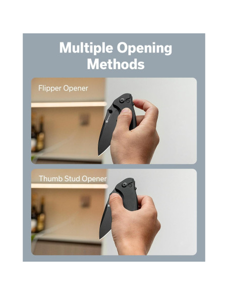 Cuchillo Plegable SENCUT Cybrix 8.8 cm Acero Inoxidable Negro