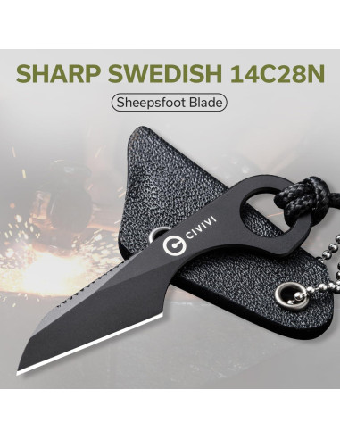 Cuchillo Fijo CIVIVI Gramis Mini EDC Acero 14C28N con Funda