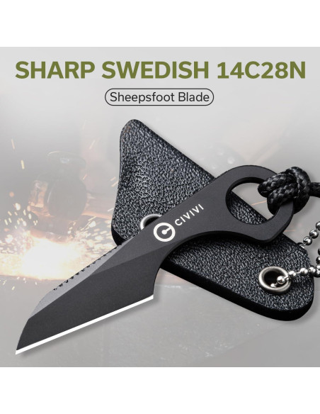 Cuchillo Fijo CIVIVI Gramis Mini EDC Acero 14C28N con Funda