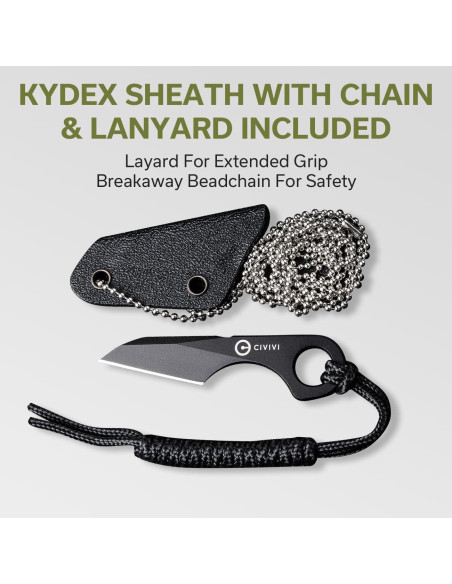 Cuchillo Fijo CIVIVI Gramis Mini EDC Acero 14C28N con Funda