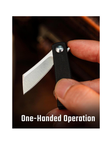 Cuchillo Plegable KeyUnity KK10XS Acero Inoxidable 3.81 cm Negro