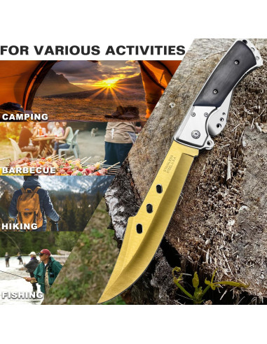 Cuchillo Plegable Táctico MADSABRE 32.5 cm Mango Madera Rosa