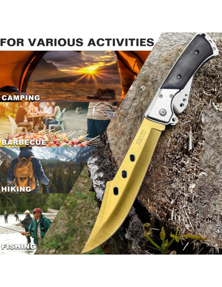 Cuchillo Plegable Táctico MADSABRE 32.5 cm Mango Madera Rosa