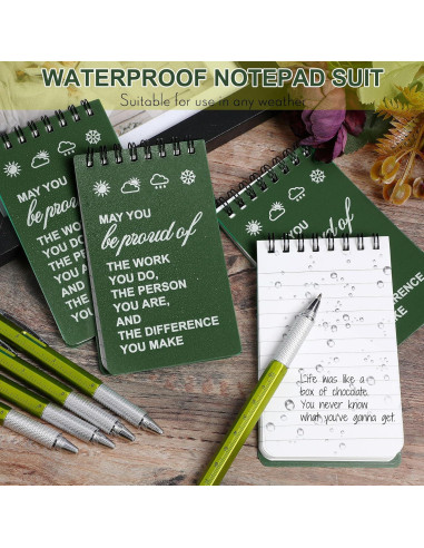 24 Pcs Cuadernos Impermeables y Bolígrafos Multiherramienta Gueevin