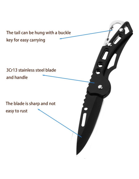 Cuchillo Plegable FEIZII 12 Pack Acero Inoxidable 6.35cm