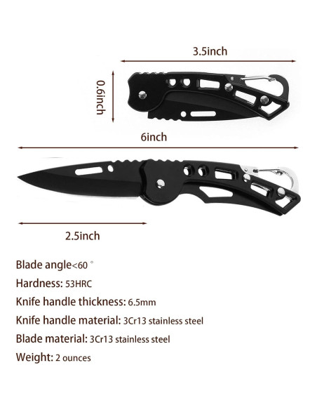 Cuchillo Plegable FEIZII 12 Pack Acero Inoxidable 6.35cm