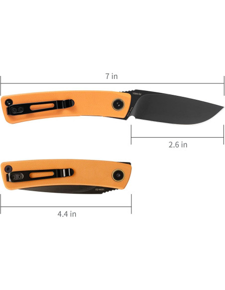 Cuchillo Plegable SRM G10 Naranja 7.49 cm EDC Camping