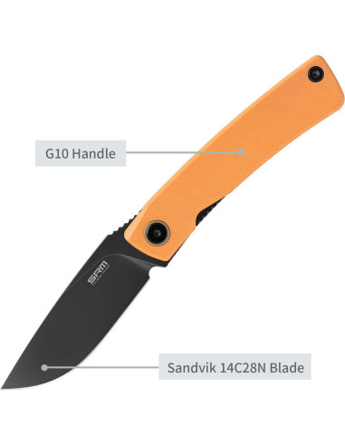 Cuchillo Plegable SRM G10 Naranja 7.49 cm EDC Camping
