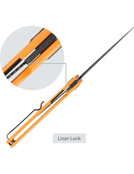 Cuchillo Plegable SRM G10 Naranja 7.49 cm EDC Camping