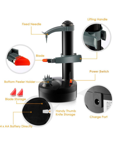 Pelador Eléctrico Automático TOPCHANCES para Frutas y Verduras