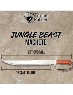 Machete Timber Rattler Bestia de la Jungla 47.6 cm Acero Inoxidable 2
