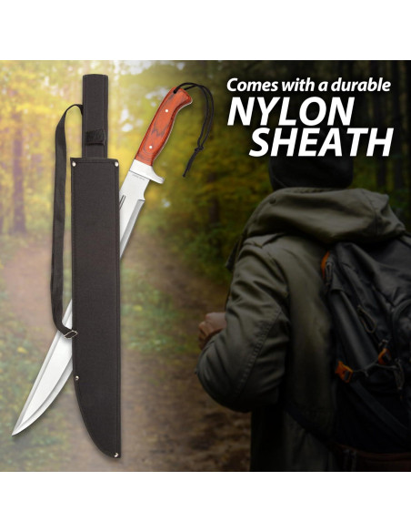 Machete Timber Rattler Bestia de la Jungla 47.6 cm Acero Inoxidable