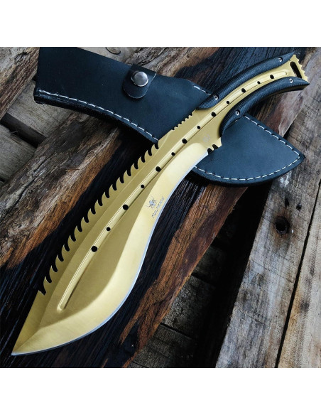Cuchillo de Caza Kukri MADSABRE 34 cm Acero D2 Filo Serrado