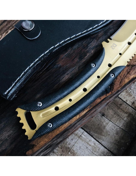 Cuchillo de Caza Kukri MADSABRE 34 cm Acero D2 Filo Serrado