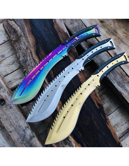 Cuchillo de Caza Kukri MADSABRE 34 cm Acero D2 Filo Serrado