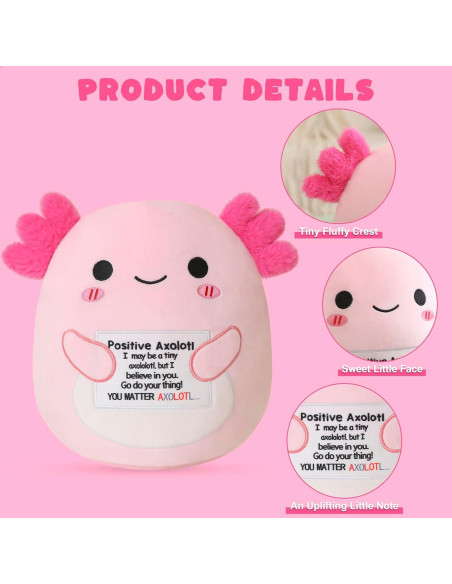 Peluches Axolote TOYSYM 24.89 cm Suave y Motivacional