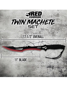 Conjunto de Machetes Gemelos BUDK Red Guardian 11" Acero Inoxidable 2
