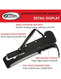 Machete de Supervivencia Szco Supplies 49.5 cm con Funda 2