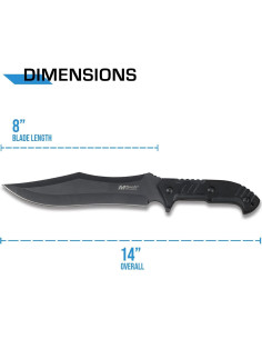 Cuchillo Fijo MTech USA MT-20-39 Acero Inoxidable Negro 35.56 cm 2