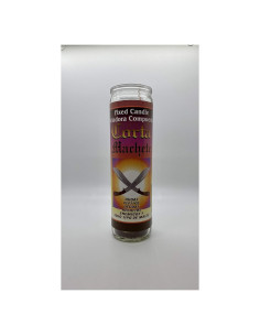 Vela de Vidrio Corta Machete 7 Días Marrón Decorativa