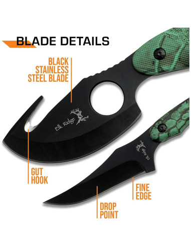 Set de Cuchillos de Caza Elk Ridge ER-300CA 2 Piezas Camo